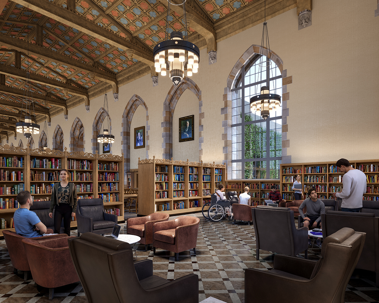 A rendering of the Martin Reading Room
